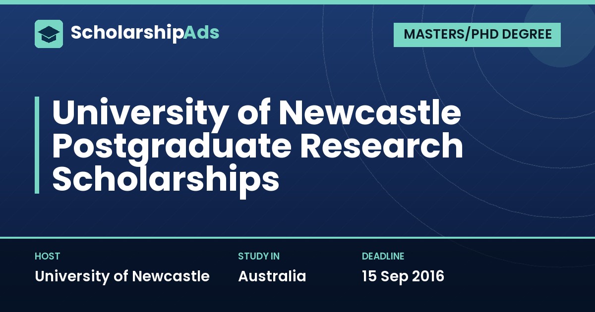 University of Newcastle Postgraduate Research Scholarships in Australia