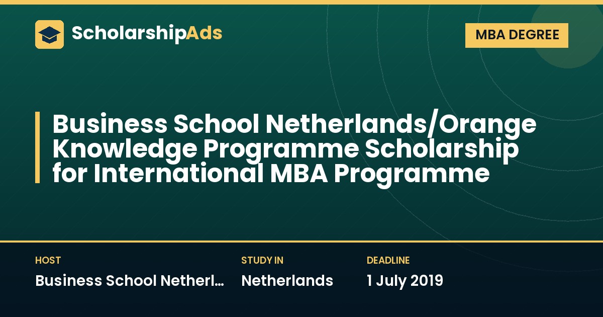 Business School Netherlands OKP Scholarship for the International Action Learning MBA
