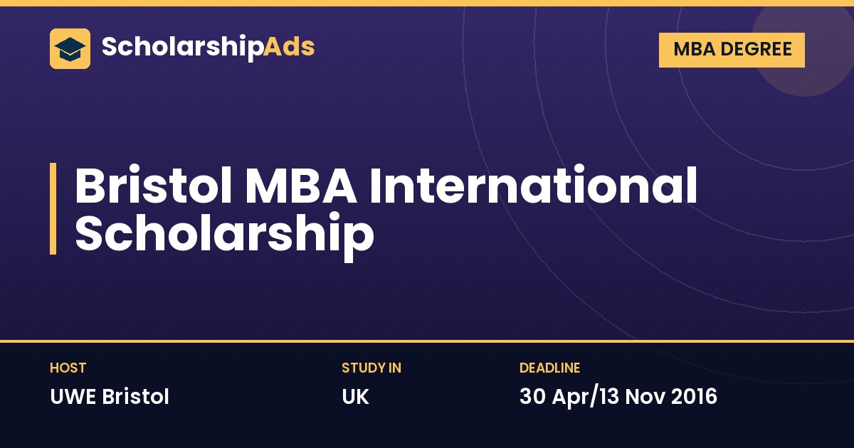 Bristol MBA International Scholarship at UWE Bristol