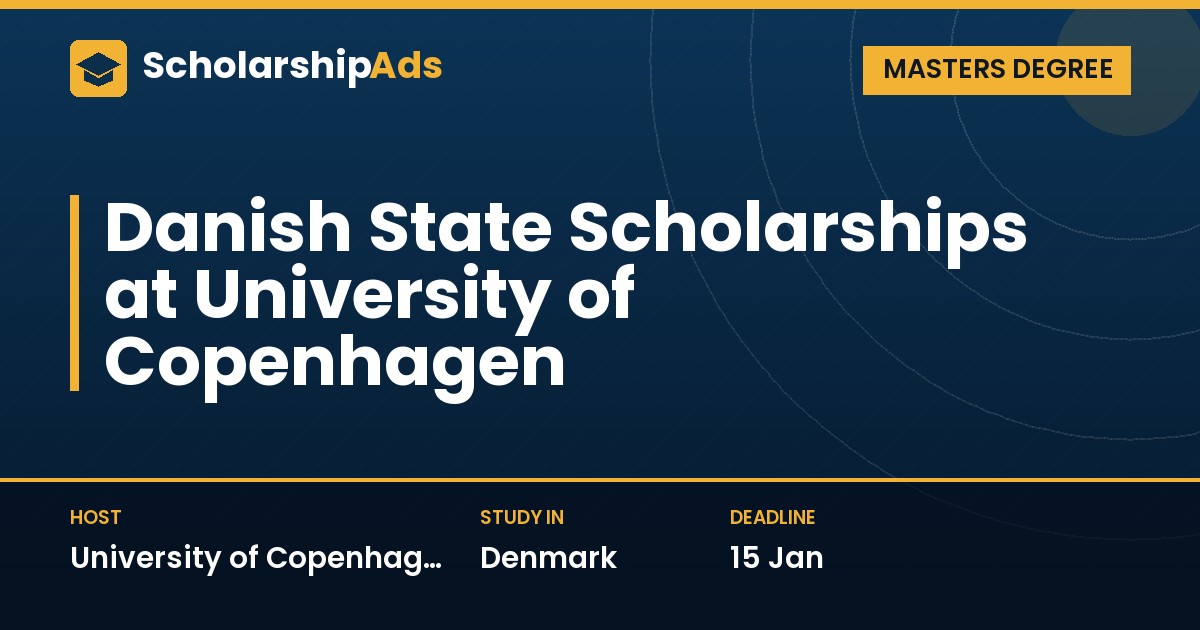 Danish State Scholarships at University of Copenhagen (Master's)