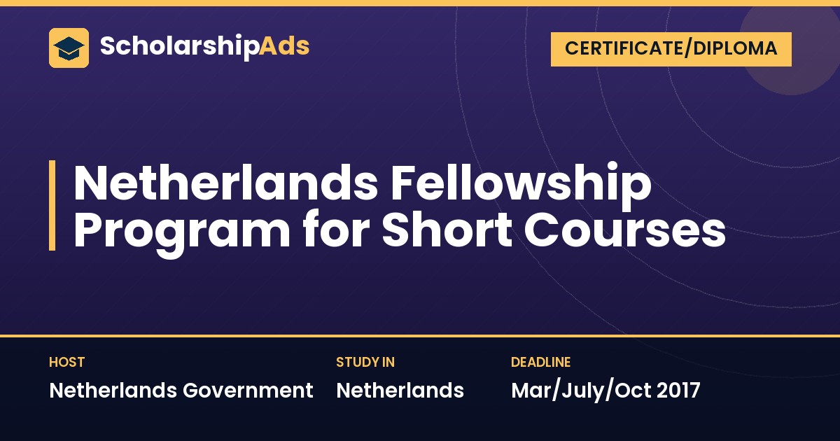 Netherlands Fellowship Program (NFP) for Short Courses: Dutch Government Funding