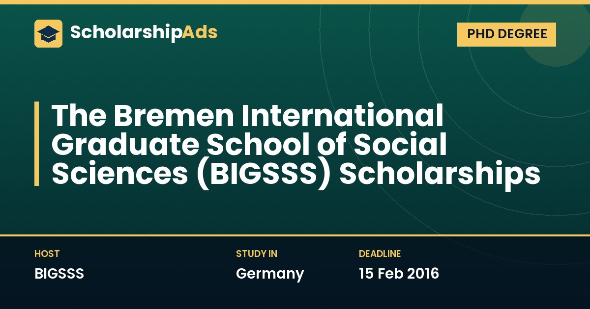 BIGSSS PhD Scholarships in Social Sciences, Germany