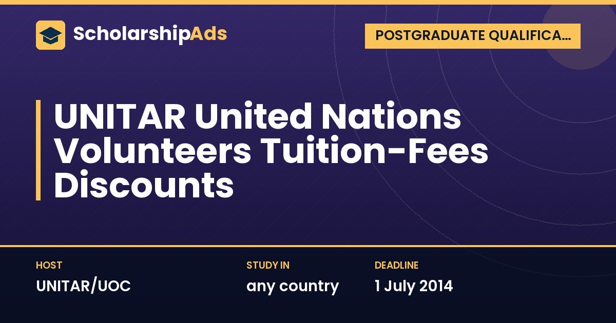 UNITAR and UOC Tuition Discount for UN Volunteers