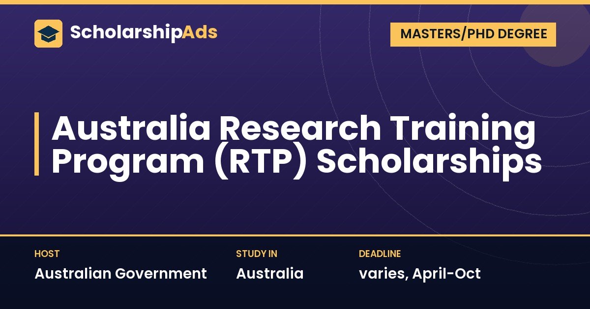Research Training Program (RTP) Scholarships, Australian Government
