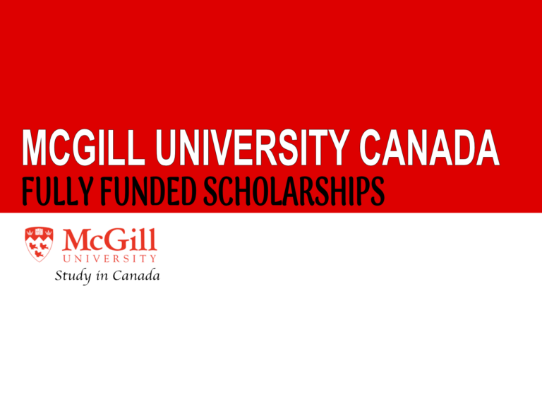 MCGIll university Scholarships Canada