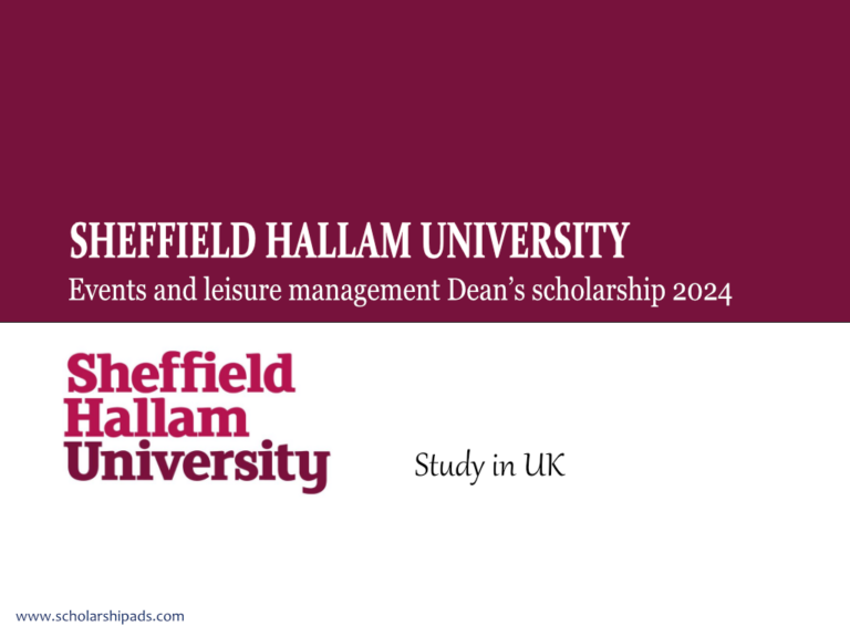 Events And Leisure Management Dean’s Scholarship 2024