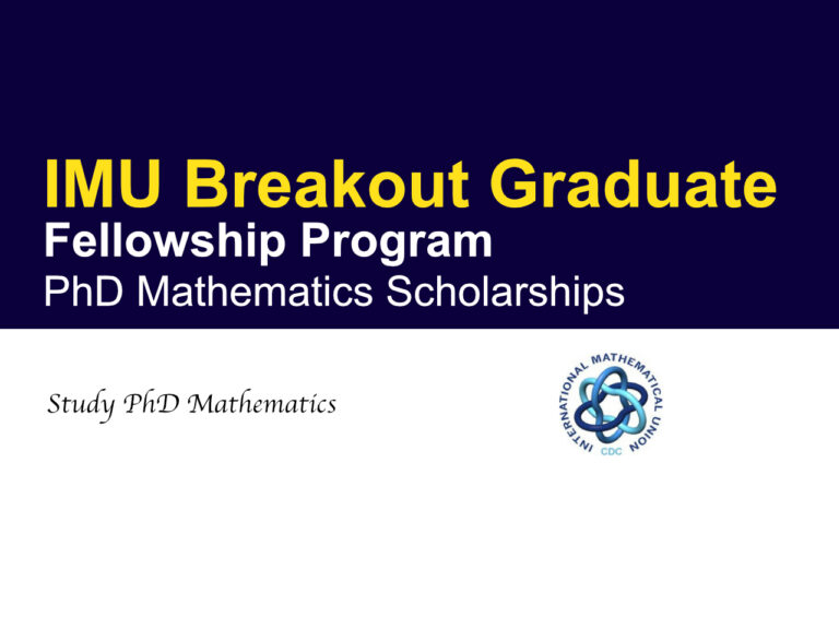 IMU Breakout Graduate Fellowships PhD Mathematics